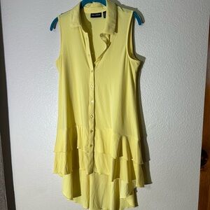 Women’s Nina Leonard yellow sleeveless tunic